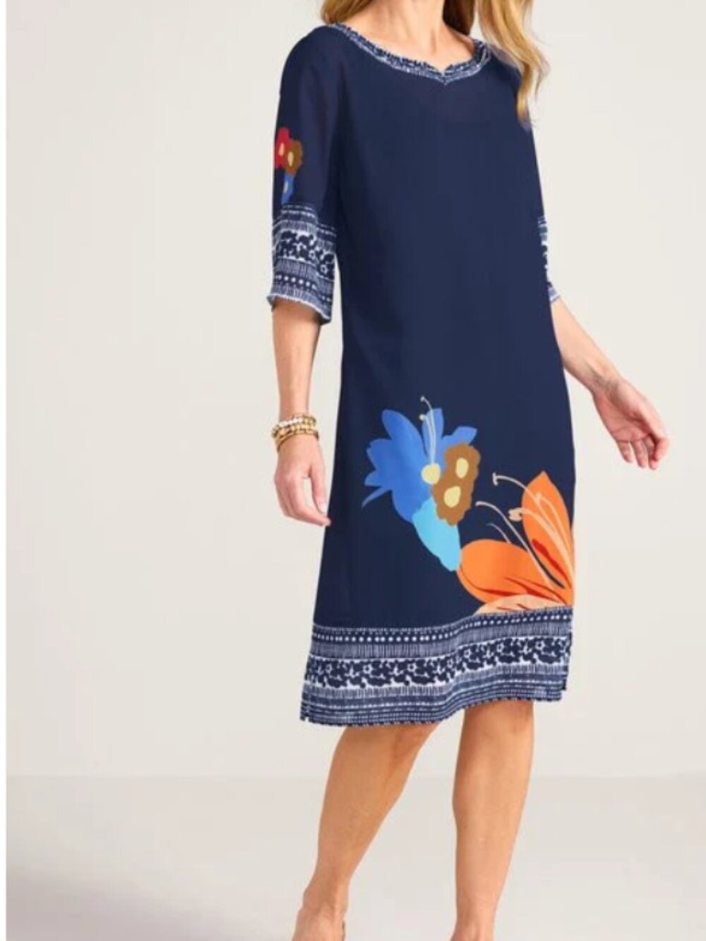 Soft Surroundings Hibiscus Dress, Perfect Beach Coverup - Womens Medium